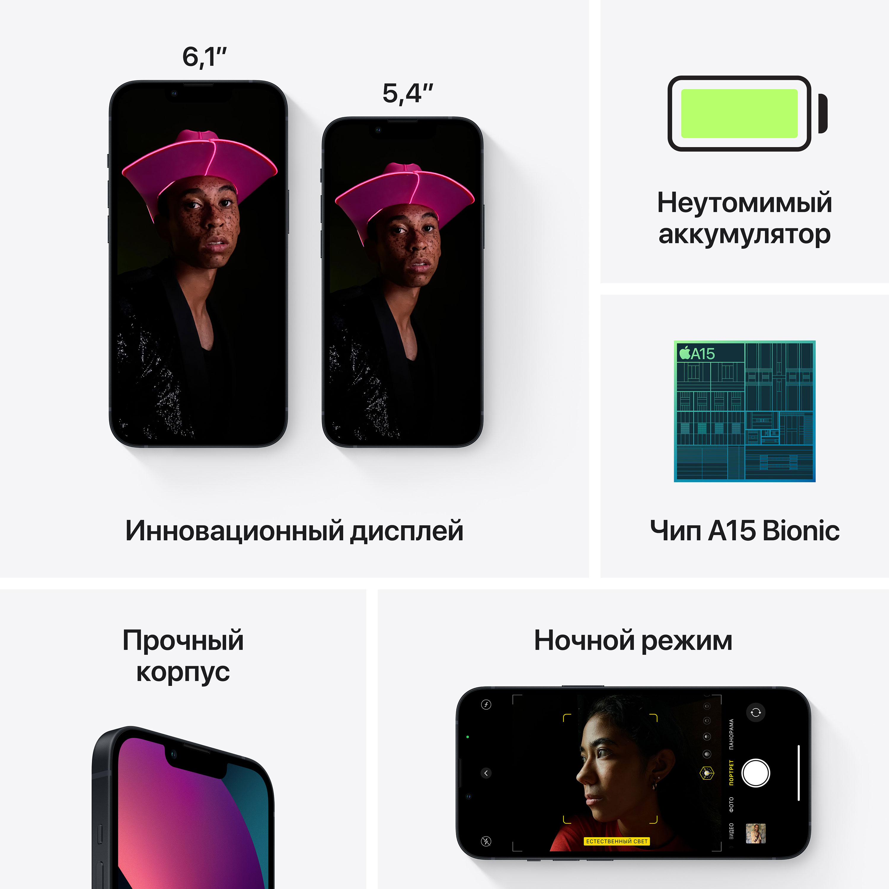 Смартфон Apple iPhone 13 mini, 512 ГБ, «тёмная ночь»
