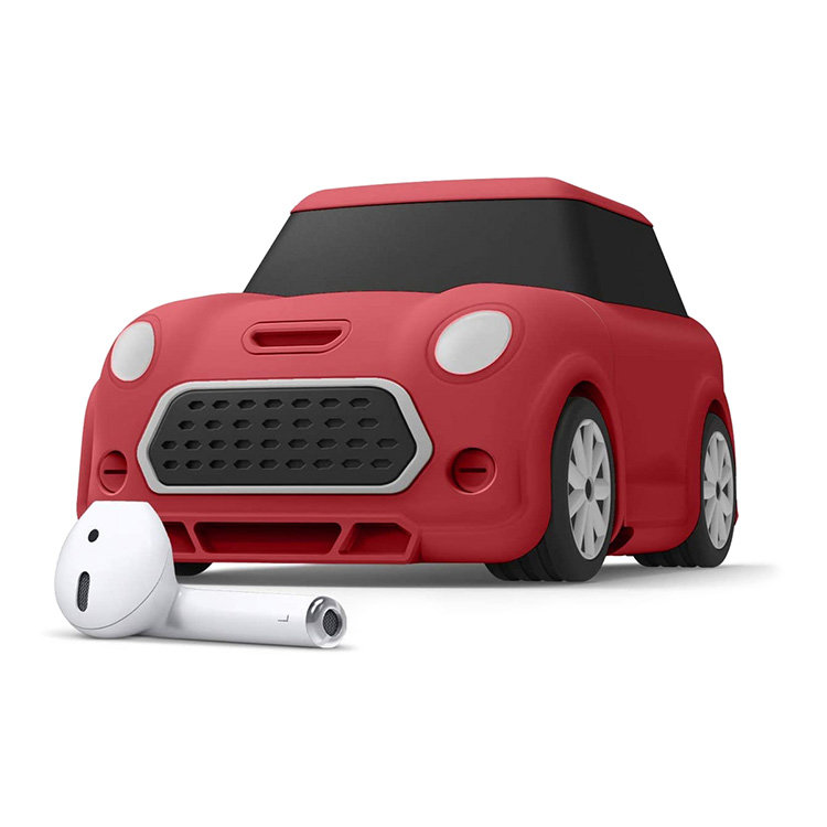 Силиконовый чехол с карабином Elago Mini Car Silicone Hang case для AirPods 1&2, красный