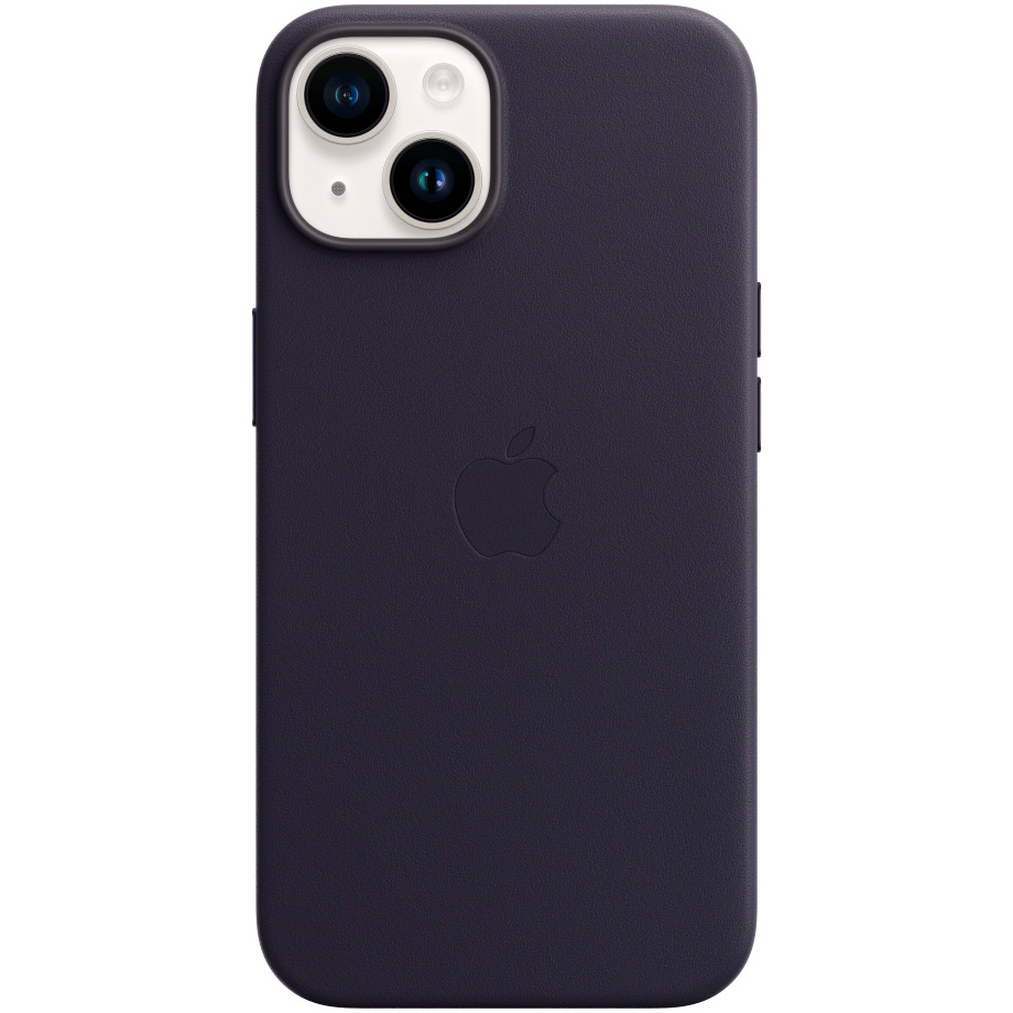 Фото — Чехол для смартфона iPhone 14 Leather Case with MagSafe, «чернила»