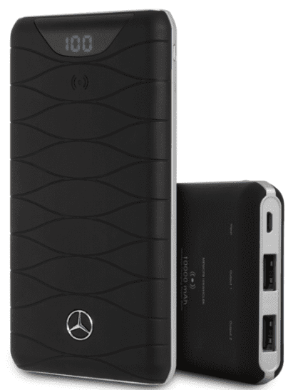 Фото — Внешний аккумулятор Mercedes Wireless LED, 10000 mAh, черный