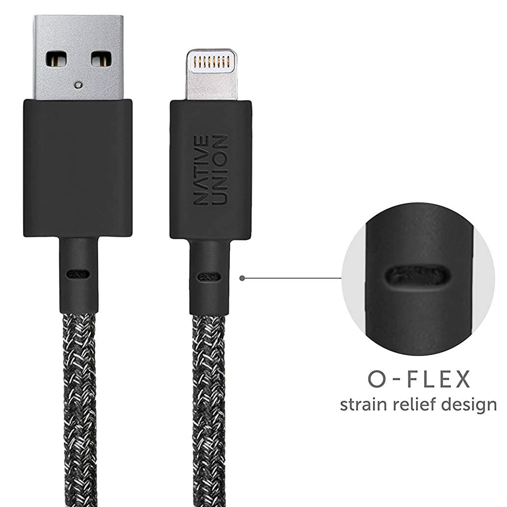 Фото — BELT CABLE, кабель зарядный USB-A/LIGHTNING, длина 1,2м., цвет: чёрный космос