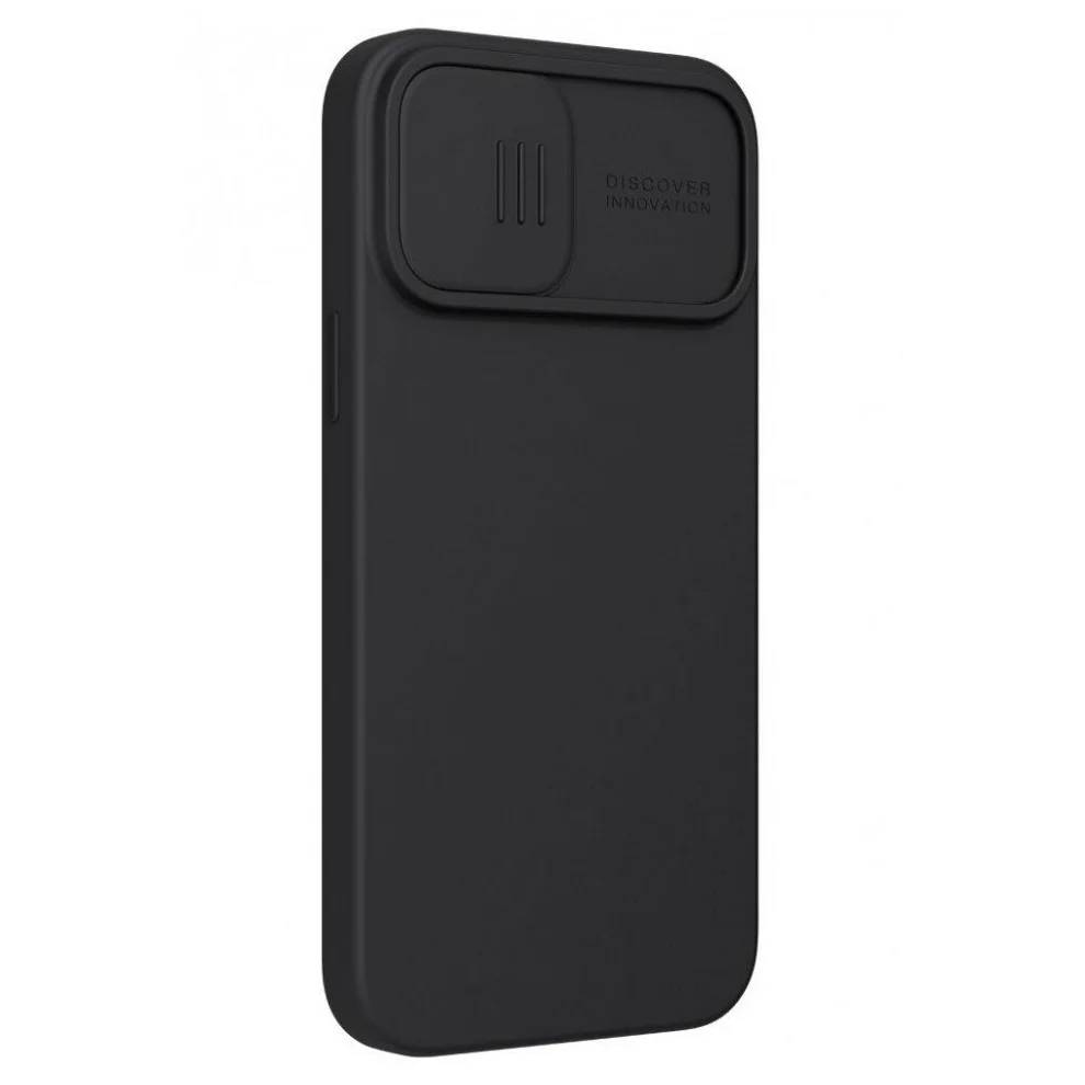 Фото — Чехол для смартфона Nillkin для iPhone 13 Pro CamShield Silky Magnetic Silicone Elegant, черный