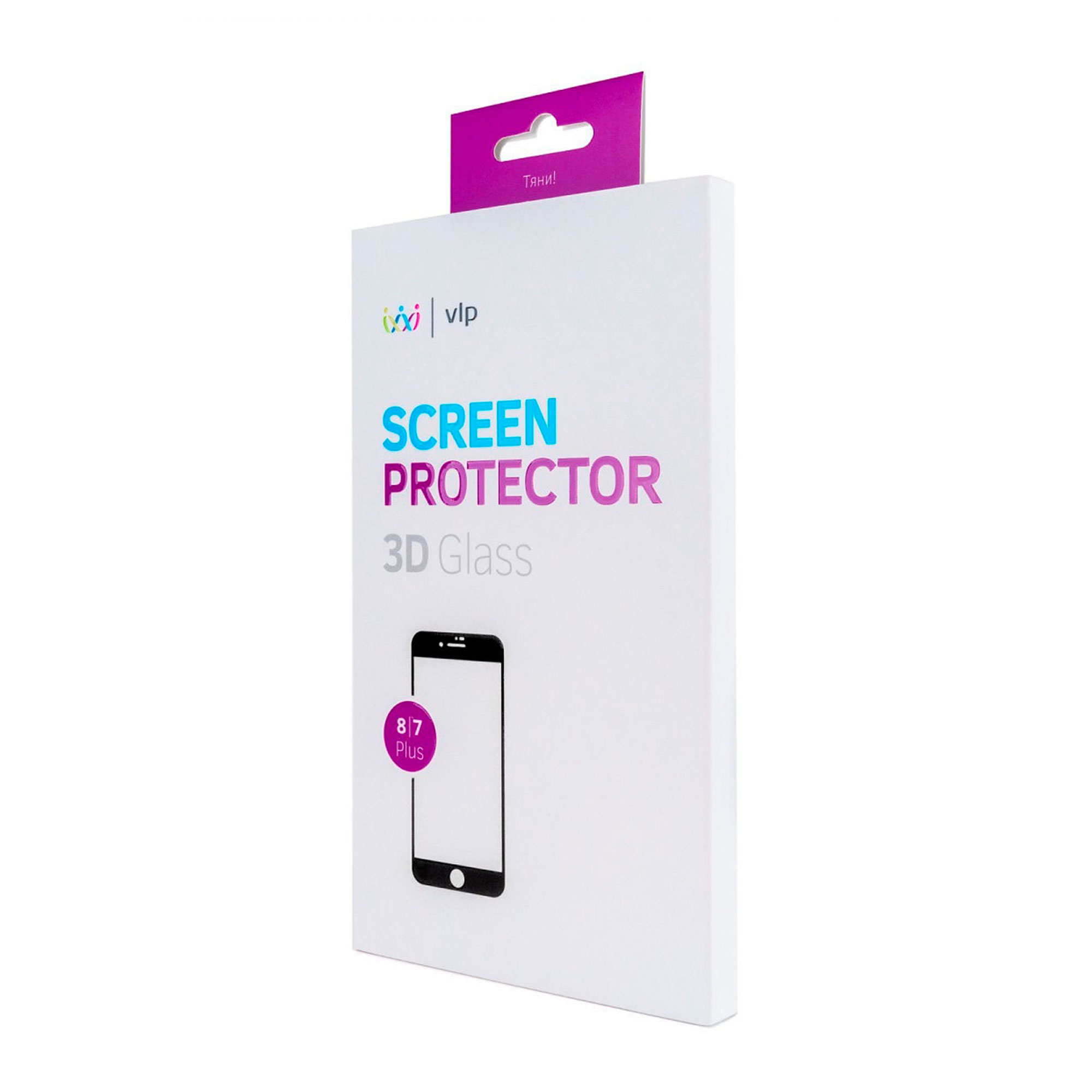 Фото — Стекло 3D защитное vlp для iPhone 8 Plus /7 Plus, олеофобное, с черной рамкой