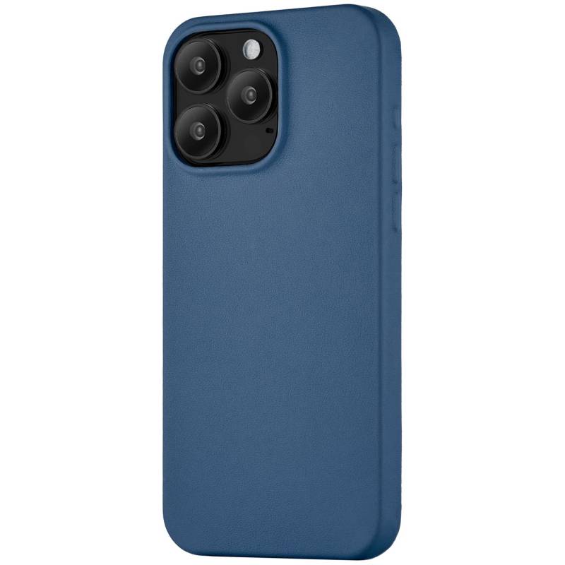 Фото — Чехол для смартфона uBear Capital Leather Case with MagSafe для iPhone 15 Pro Max, тёмно-синий