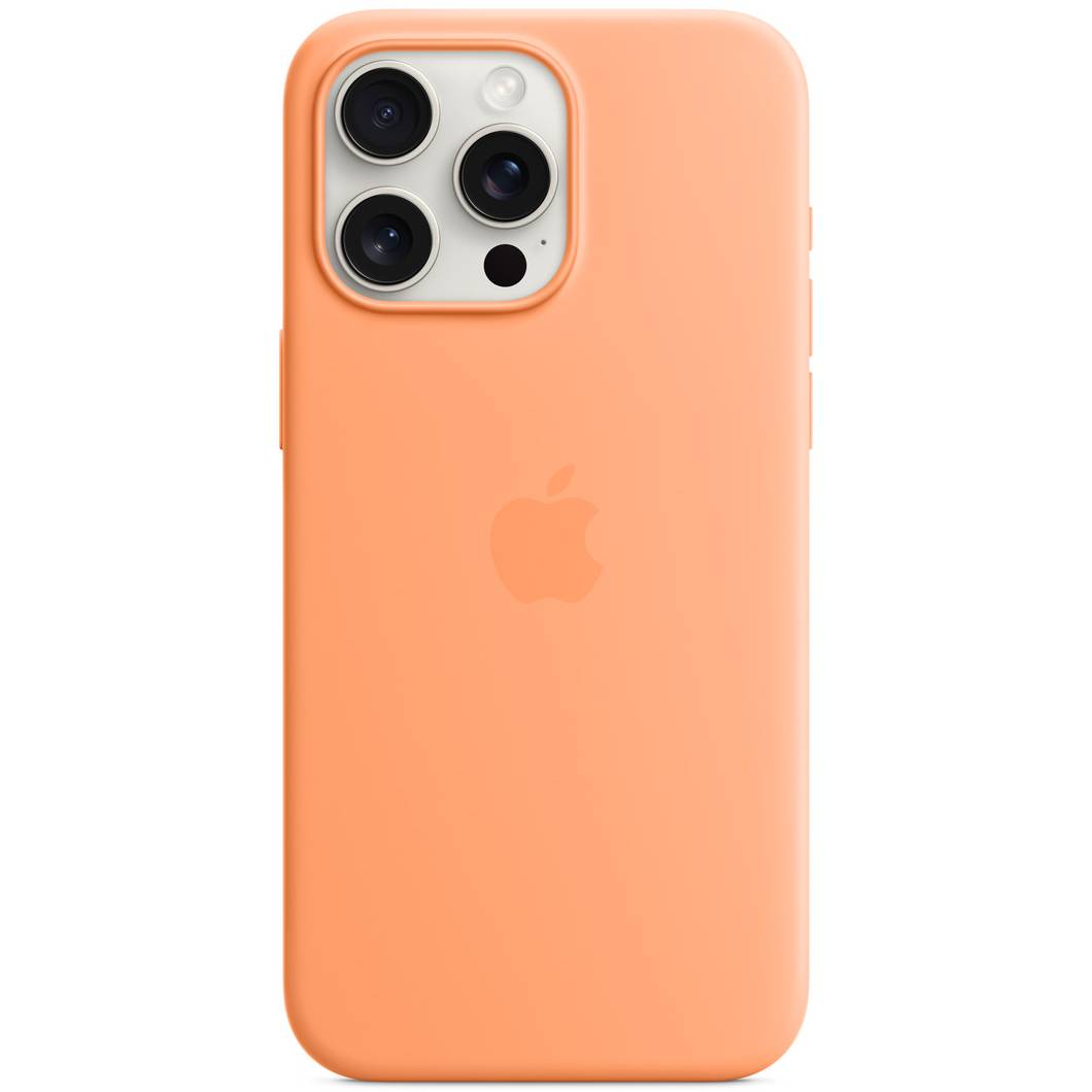 Фото — Чехол для смартфона iPhone 15 Pro Max Silicone Case with MagSafe, Orange Sorbet