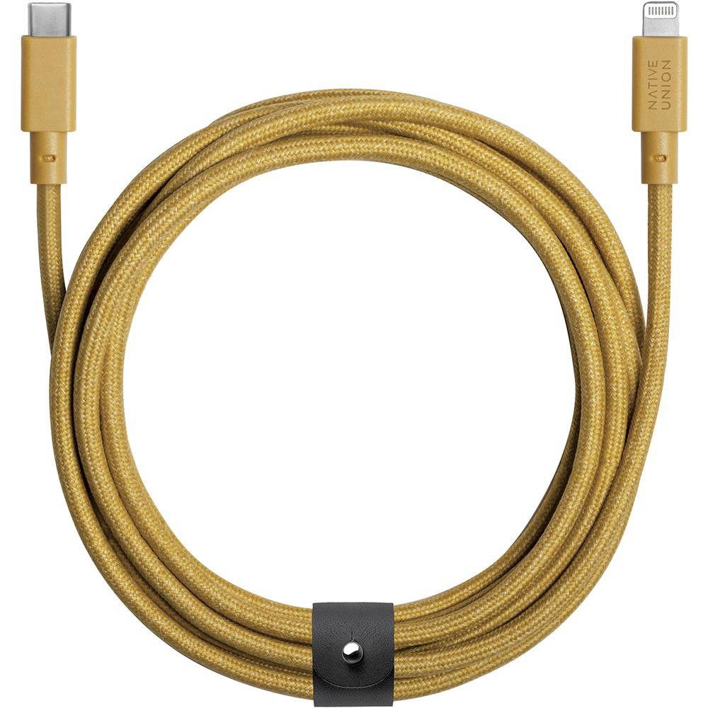 Фото — Кабель Native Union Belt Lightning на USB-C, 1.2 м, «крафтовый»