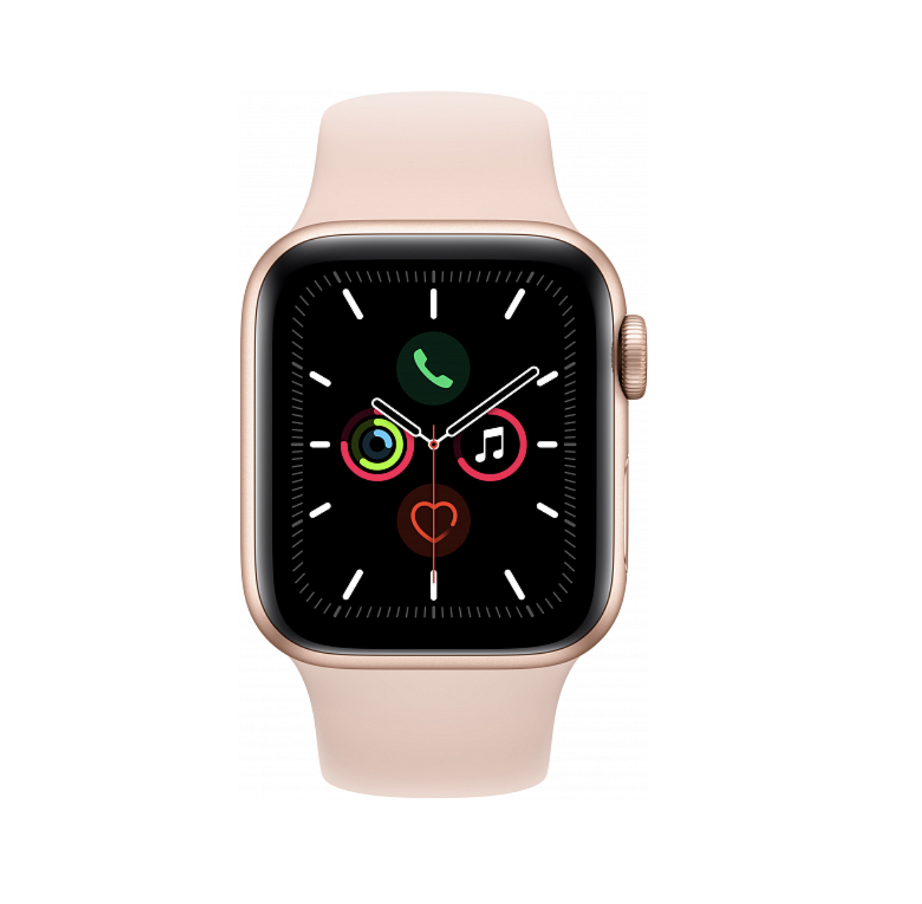 Apple Watch Series 5, 40 мм, алюминий золотого цвета, спортивный ремешок «розовый песок»