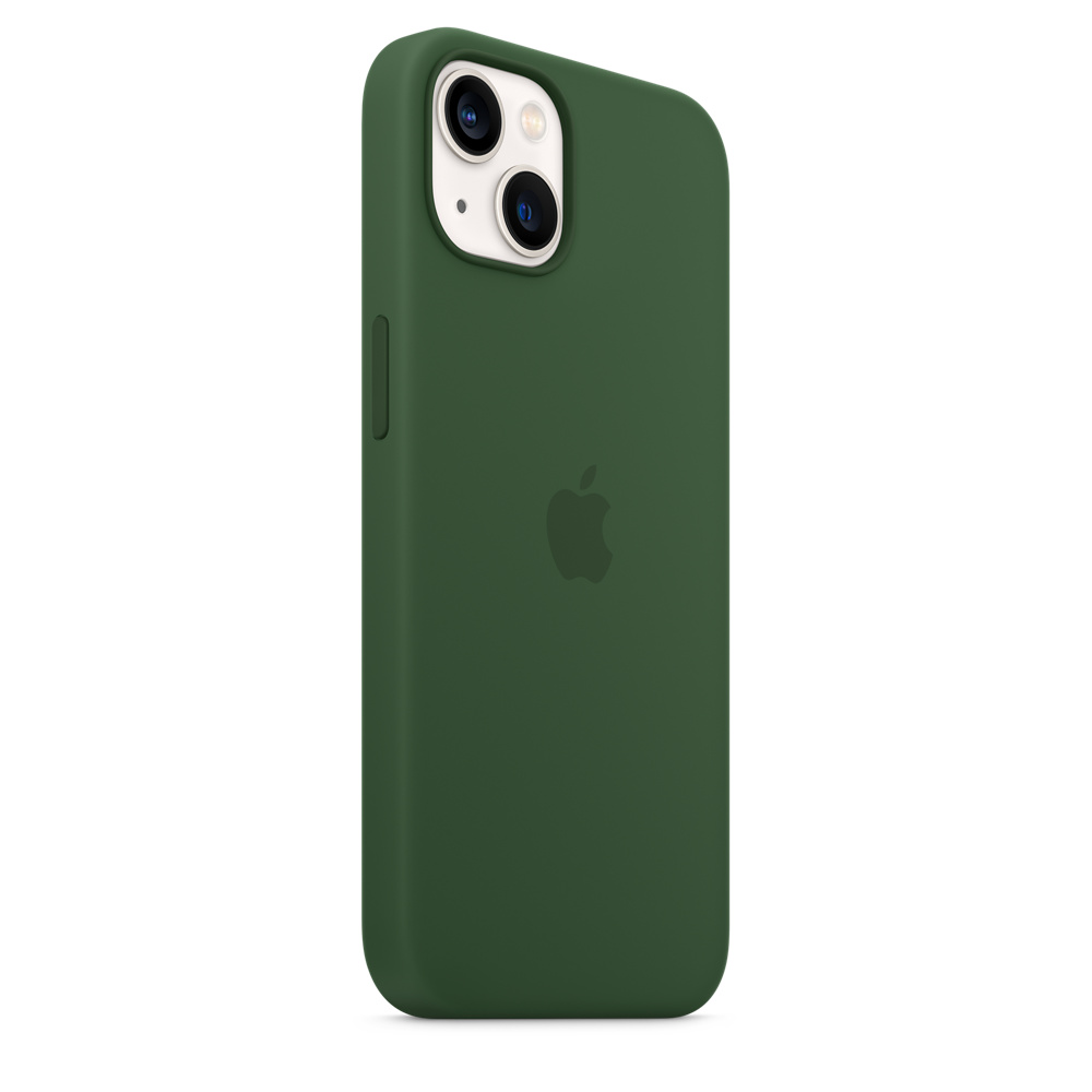Фото — Силиконовый чехол MagSafe для iPhone 13, «зелёный клевер»