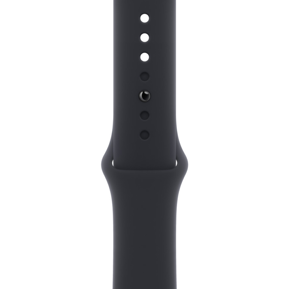 Фото — Apple Watch Series 8, 41 мм, GPS+Cellular, корпус цвета «тёмная ночь», ремешок черного цвета, S/M