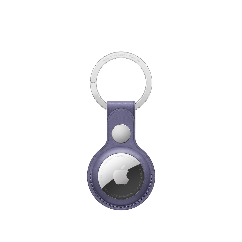 Фото — Брелок AirTag с кольцом для ключей, кожа, «сиреневая глициния»