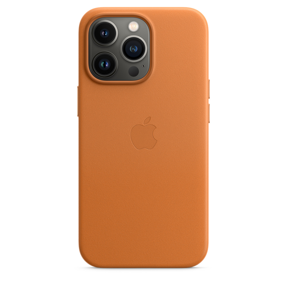Фото — Кожаный чехол MagSafe для iPhone 13 Pro, «золотистая охра»