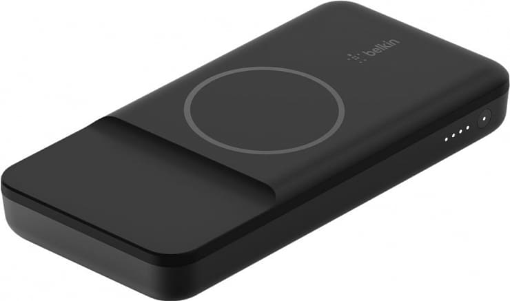 Фото — Внешний аккумулятор Belkin Magnetic Wireless + кабель USB-A - USB-С с БЗУ, 10000 мАч, черный