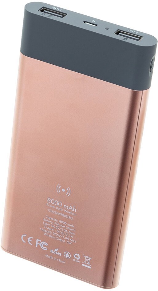 Фото — Внешний аккумулятор Guess Wireless, 8000мAч, «розовое золото»