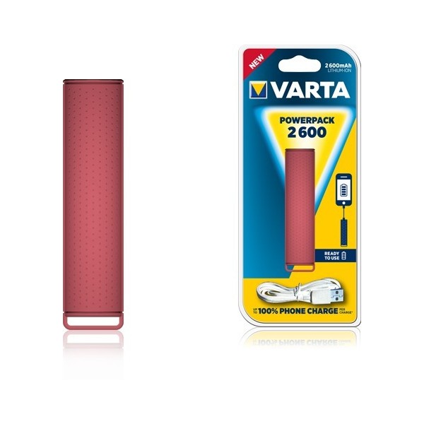 Фото — Внешняя аккумуляторная батарея VARTA Powerpack 2600 mAh, красный