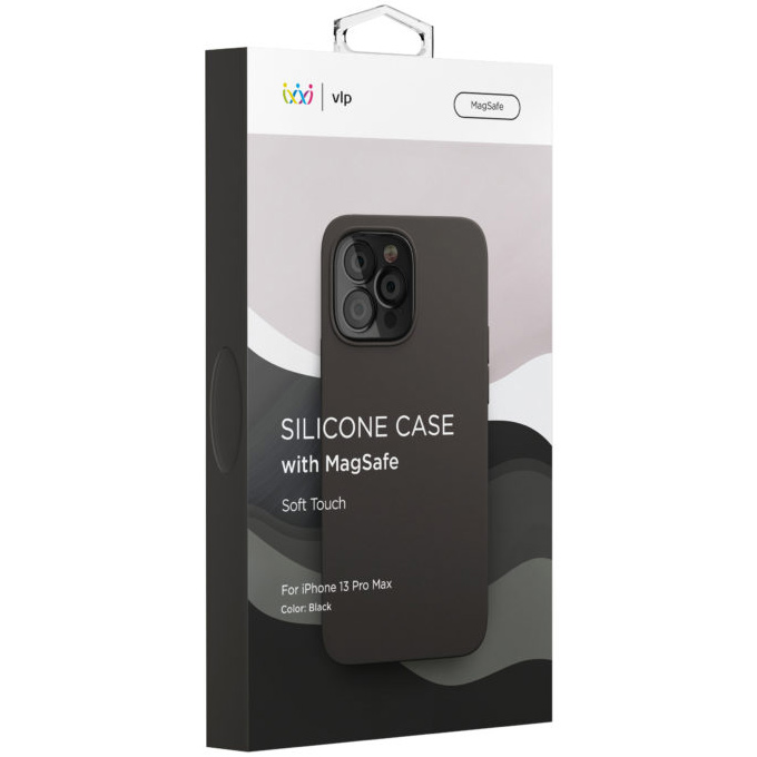 Фото — Чехол защитный vlp Silicone case with MagSafe для iPhone 13 Pro Max, черный