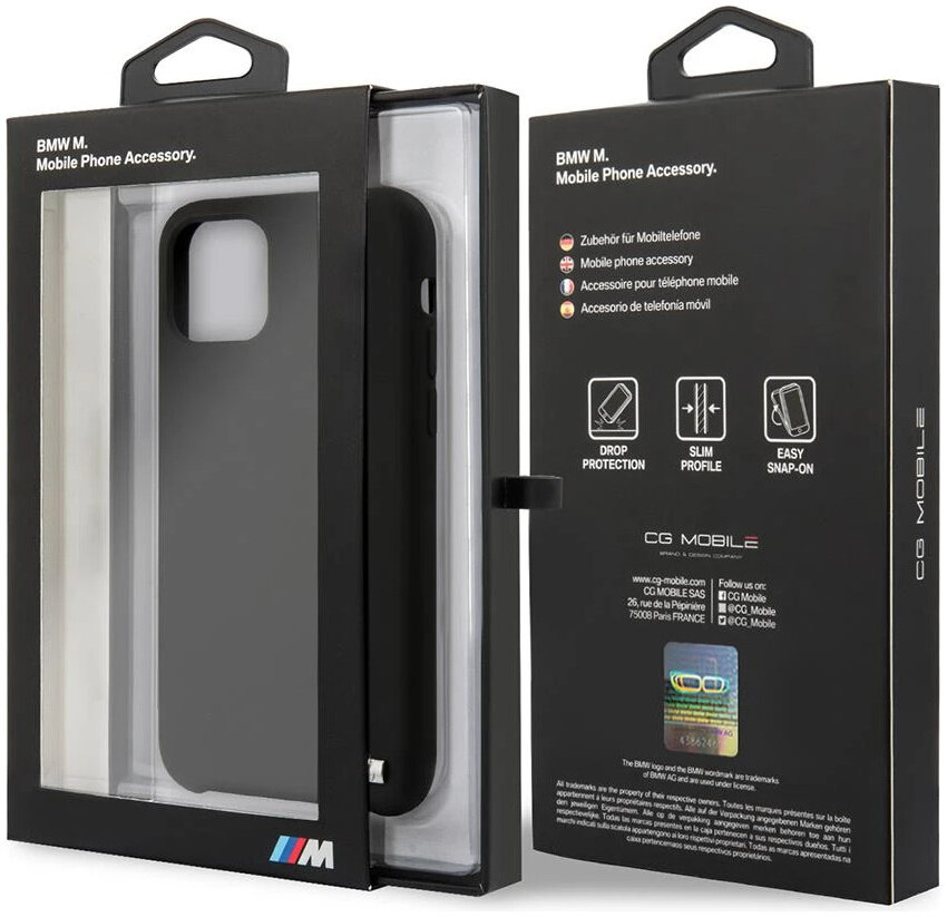 Чехол BMW M-Collection Liquid для iPhone 12/12 Pro, черный