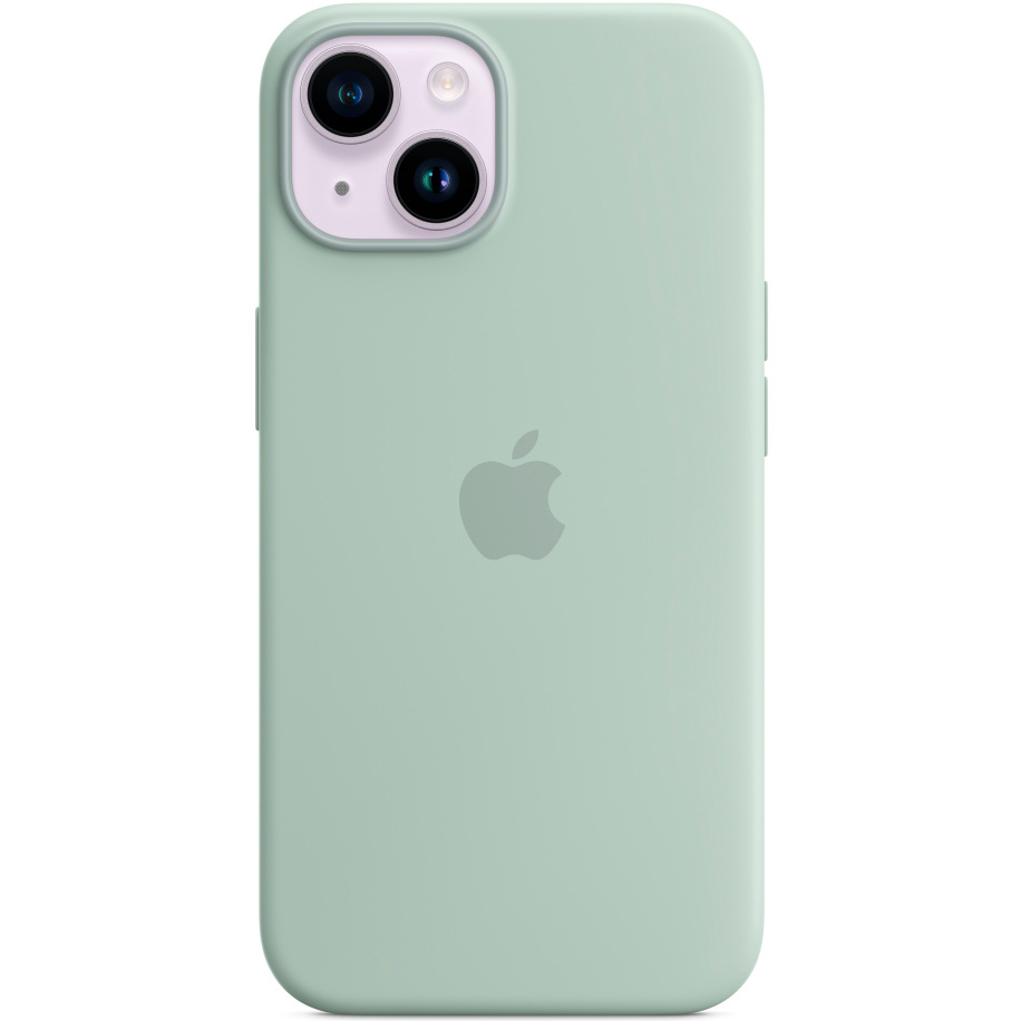 Фото — Чехол для смартфона Apple iPhone 14 Silicone Case with MagSafe, светло-зеленый