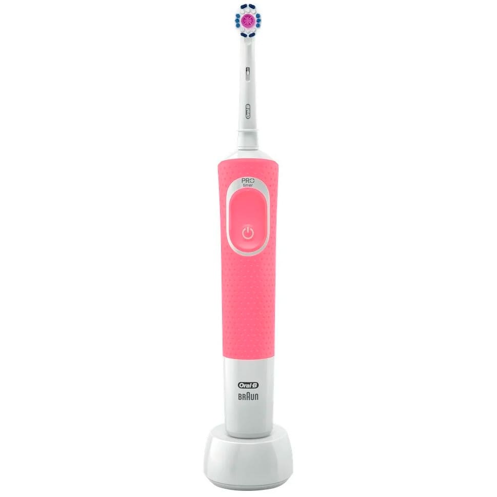 Фото — Электрическая зубная щетка Oral-B Vitality 100 CrossAction, розовый