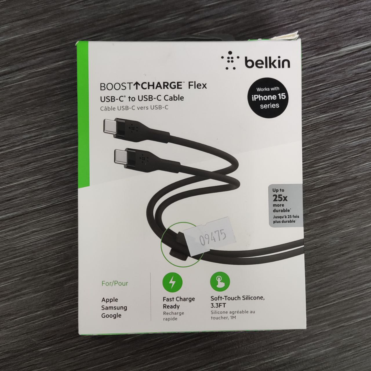 Фото — Кабель Belkin BoostCharge Flex USB-C to USB-C Cable 60W, 1м, черный (уценка)