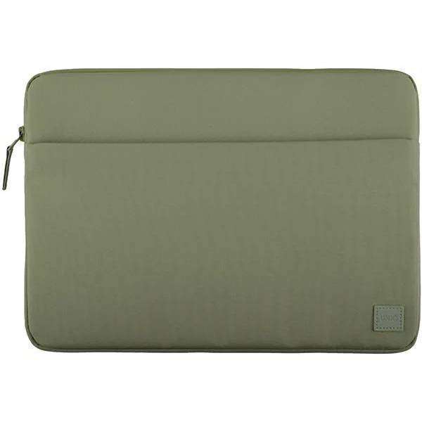 Фото — Чехол для ноутбука Uniq 14" Vienna RPET fabric Laptop sleeve (ShockSorb), зеленый