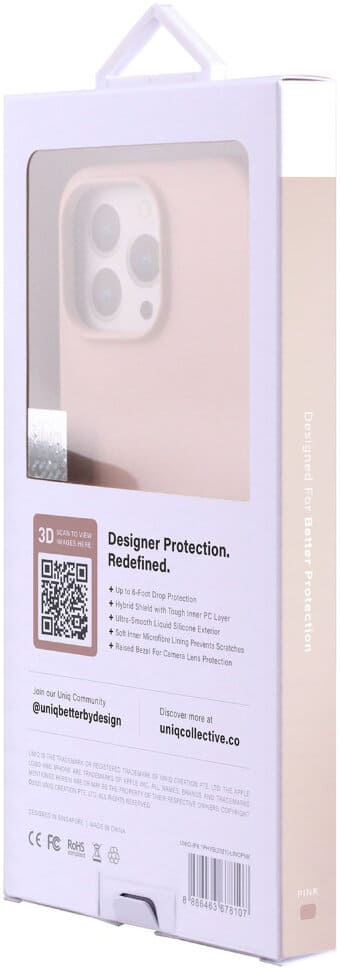 Фото — Чехол для смартфона Uniq LINO для iPhone 13 Pro, розовый