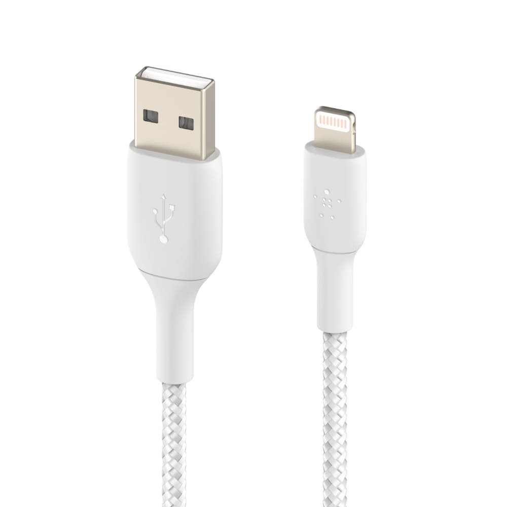 Фото — Кабель Belkin Lightning/USB-A, 1м, нейлон, белый