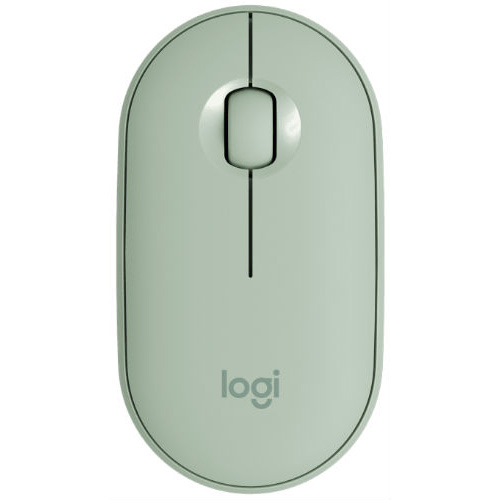 Мышь Logitech Wireless 2 Pebble M350, зеленый (уценка)