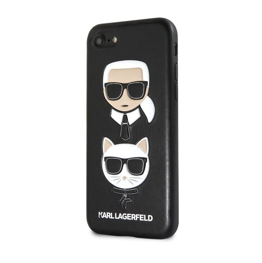 Фото — Чехол для смартфона Lagerfeld для iPhone 7/8/SE 2020 Embossed Karl and Choupette Hard PU Black