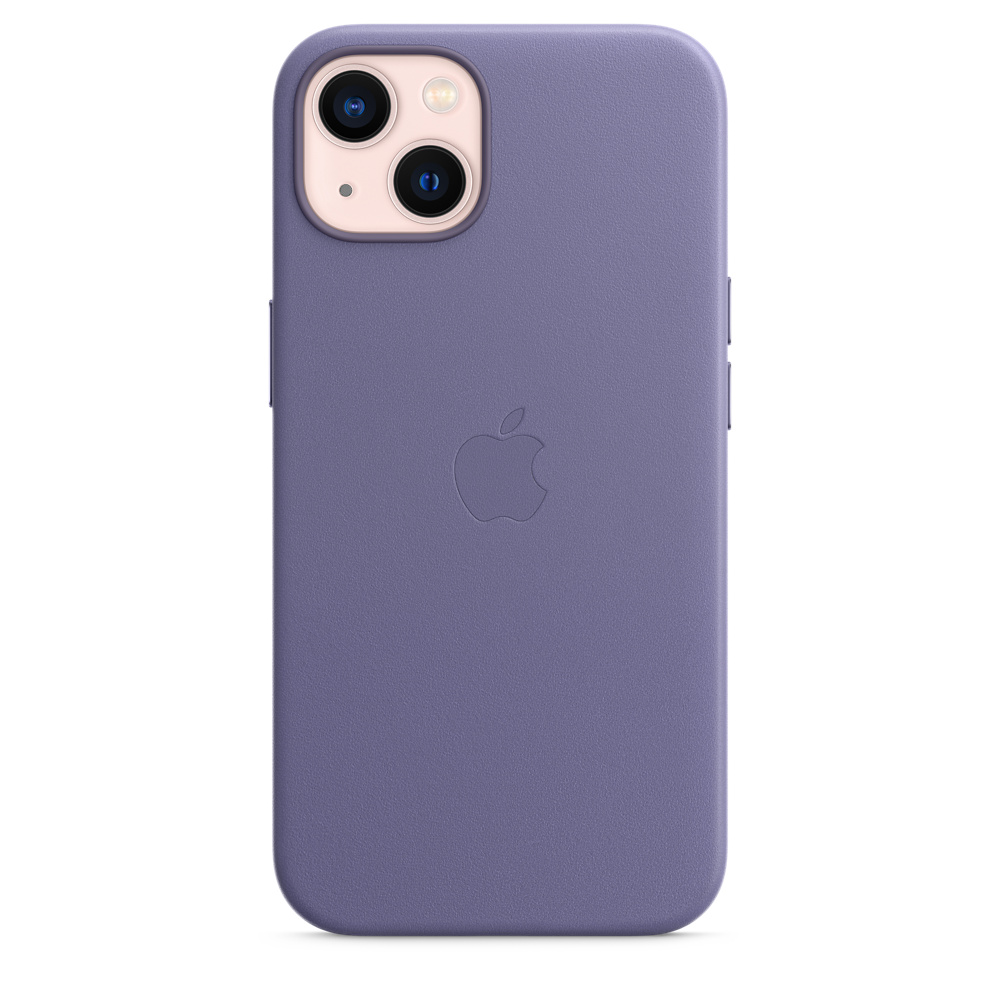 Фото — Чехол для смартфона MagSafe для iPhone 13 mini, кожа, «сиреневая глициния»