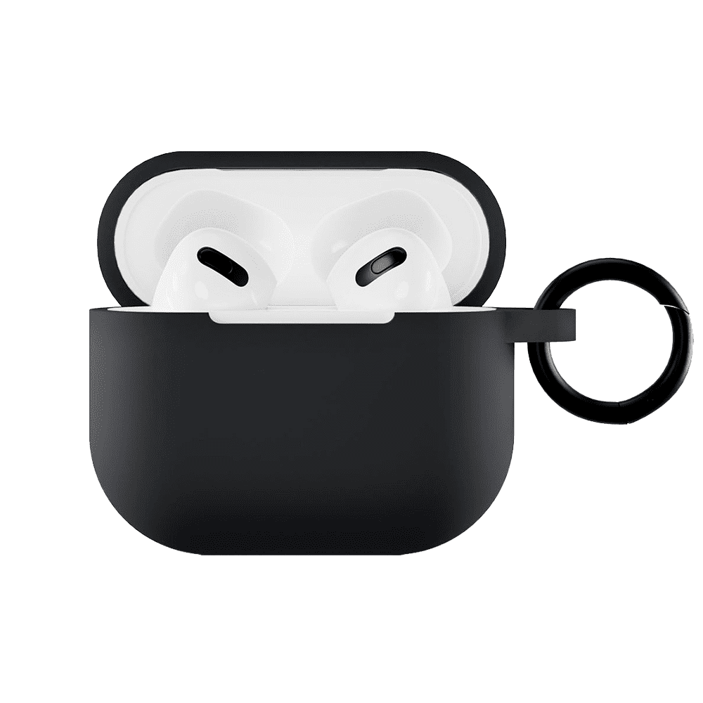 Фото — Чехол силиконовый vlp Soft Touch, с кольцом, для AirPods (3rd generation), черный
