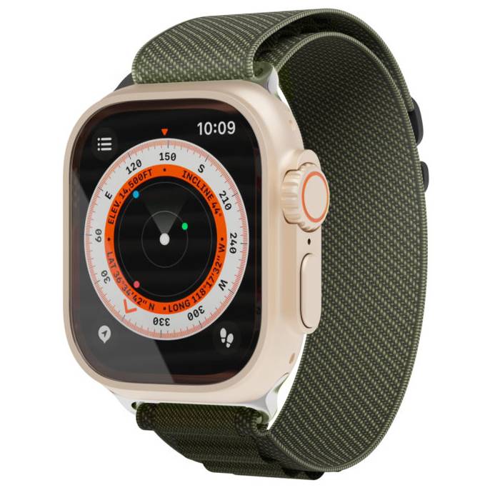 Ремешок для смарт-часов Extreme Band "vlp" для Apple Watch 42/44/45/49mm, нейлоновый, темно-зеленый