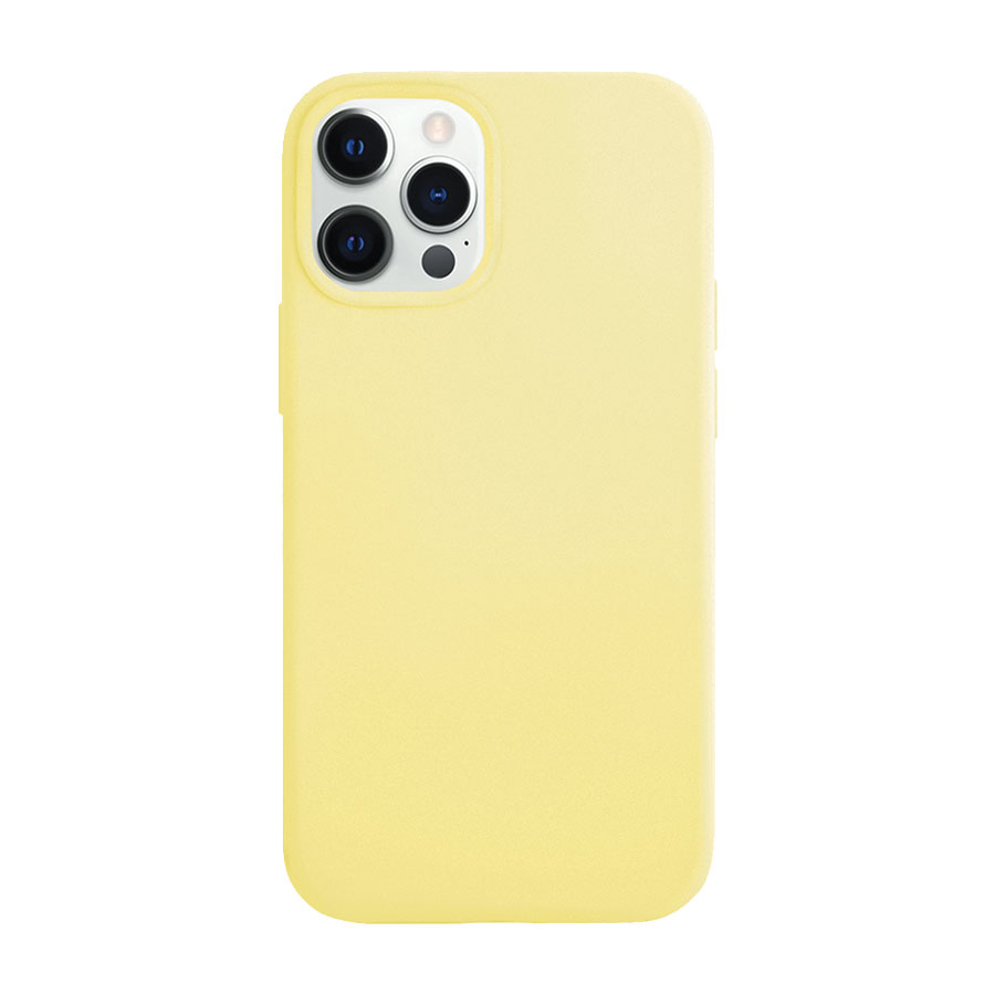 Фото — Чехол защитный VLP Silicone Сase для iPhone 12 Pro Max, желтый