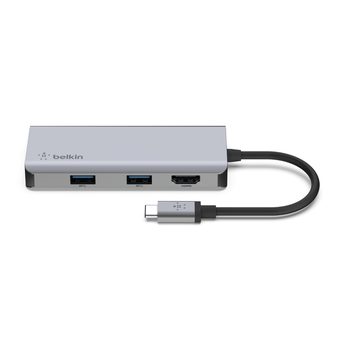 Адаптер Belkin CONNECT USB-C 5-in-1 Multiport Adapter, серый