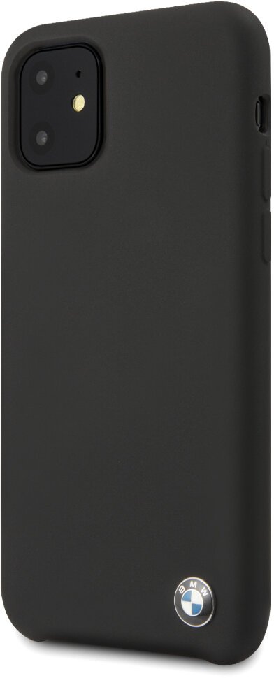 Фото — Чехол BMW Signature Liquid Silicone для iPhone 11, черный
