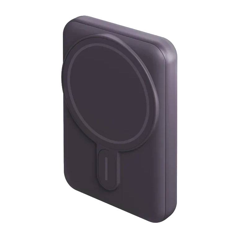 Фото — Внешний аккумулятор EnergEA MagPac MINI, 10000W Magnetic wireless 15W USB-C 20W ultra-slim with stand, фиолетовый