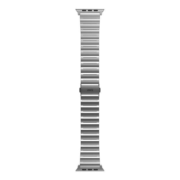 Фото — Ремешок Uniq для Apple Watch 44/42 mm Strova Strap Link Steel, серебристый