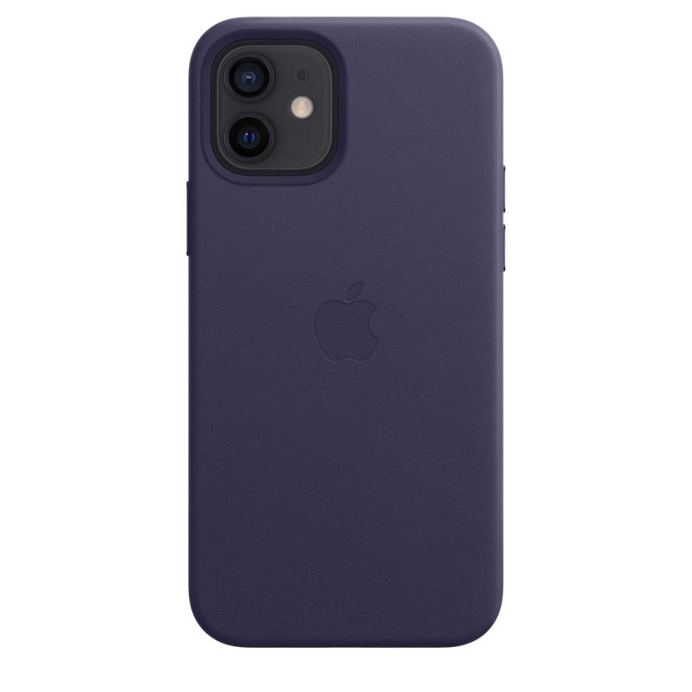 Чехол Apple MagSafe для iPhone 12/12 Pro, кожа, тёмно-фиолетовый