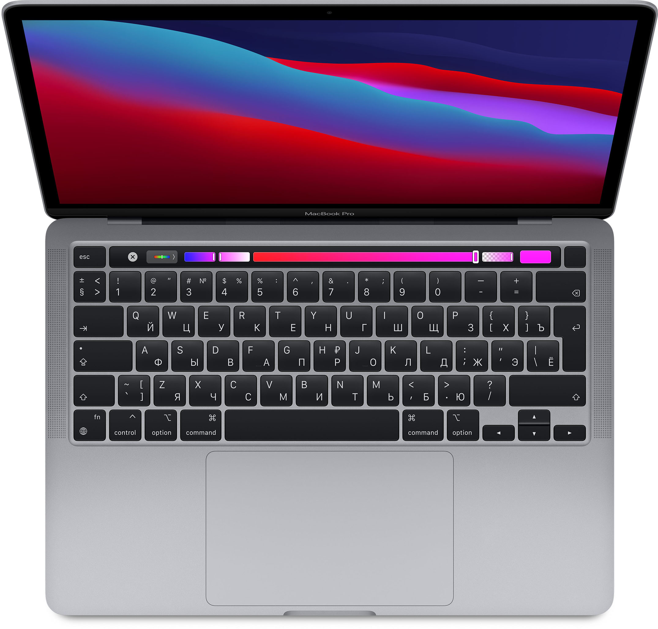 Фото — Apple MacBook Pro 13" (M1, 2020) 8 ГБ, 256 ГБ SSD, Touch Bar, «серый космос»