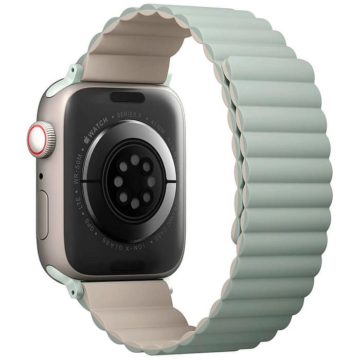 Ремешок для смарт-часов Uniq Revix Reversible для Apple Watch 45/44/42 mm, Magnetic, зеленый/бежевый