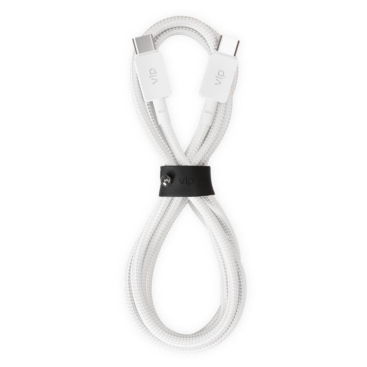 Фото — Кабель "vlp" Nylon Cable USB C - USB C, 100W, 2м, белый