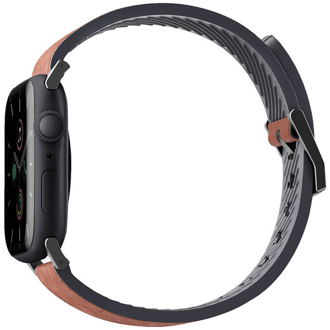 Фото — Ремешок для смарт-часов Uniq для Apple Watch 49/45/44/42 mm Straden Waterproof Leather/Silicone, коричневый