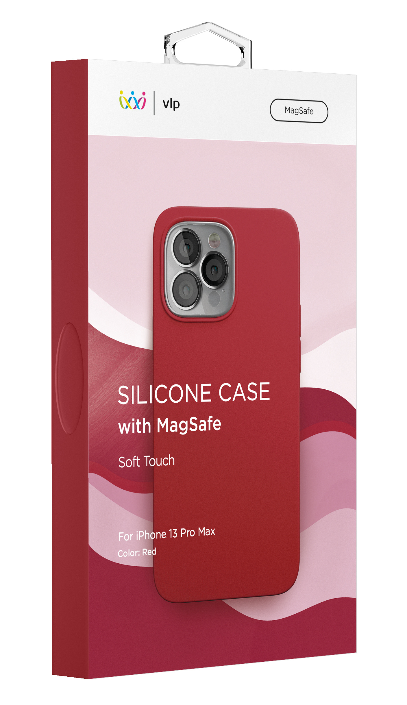 Фото — Чехол защитный vlp Silicone case with MagSafe для iPhone 13 Pro Max, красный