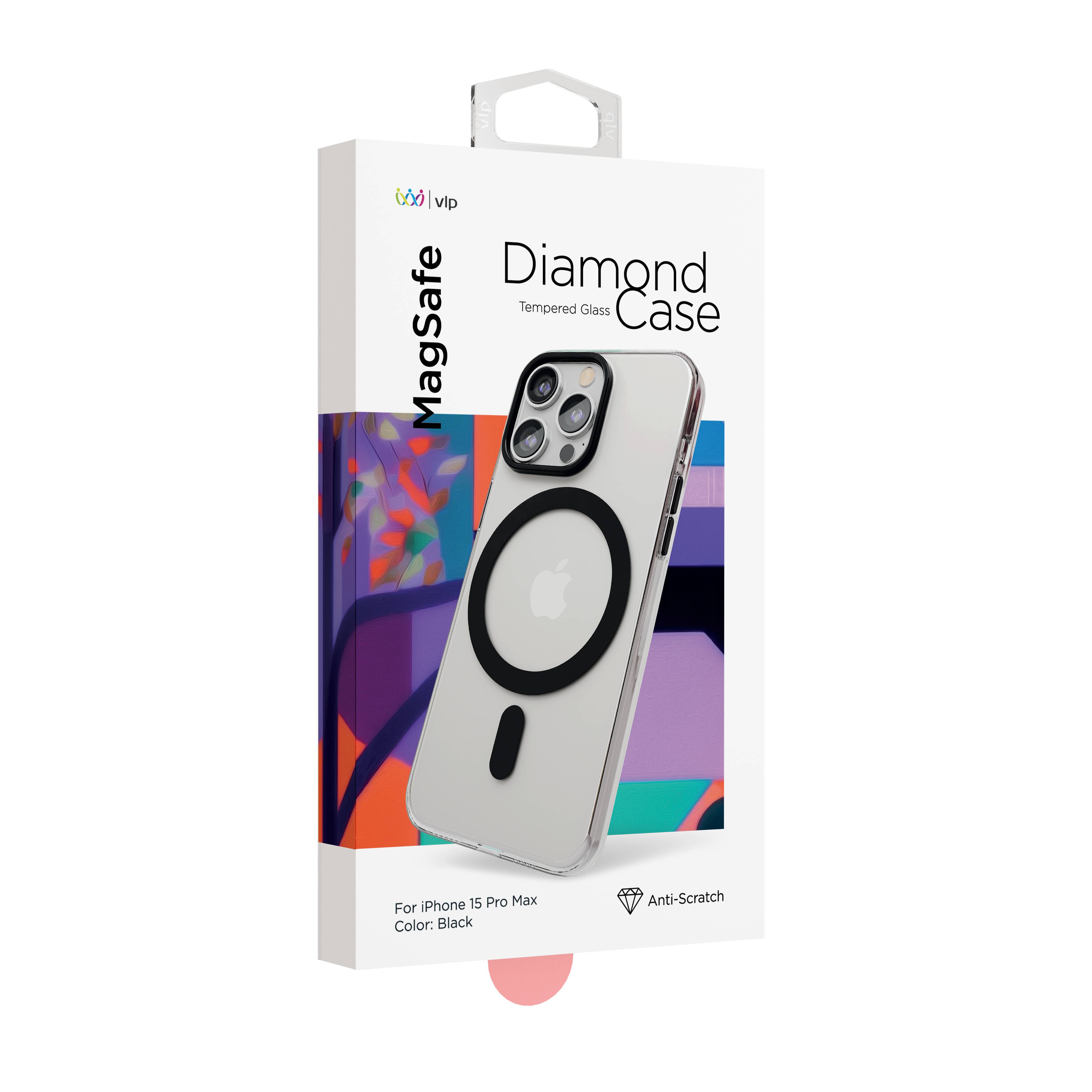 Фото — Чехол для смартфона "vlp" Diamond Case с MagSafe для iPhone 15 ProMax, черный