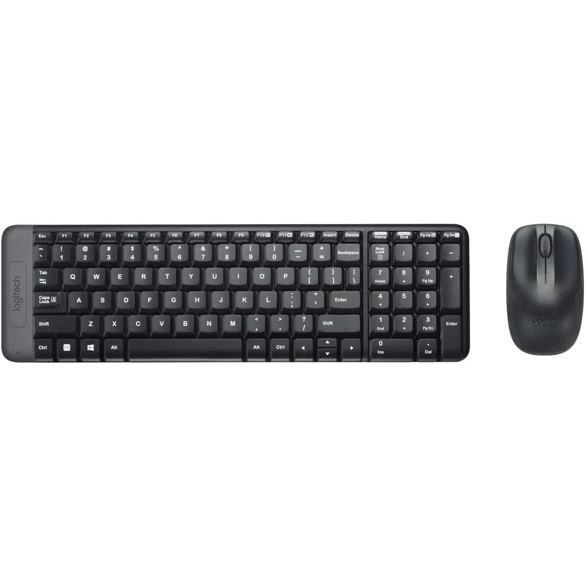 Фото — Комплект (клавиатура и мышь) Logitech MK220, USB, беспроводной, черный