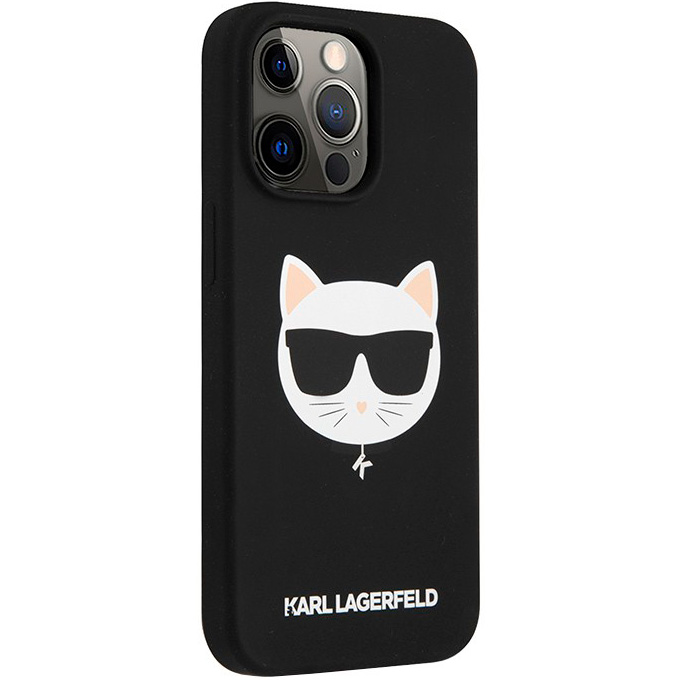 Фото — Чехол для смартфона Karl Lagerfeld Liquid silicone Choupette Hard для iPhone 13 Pro, черный