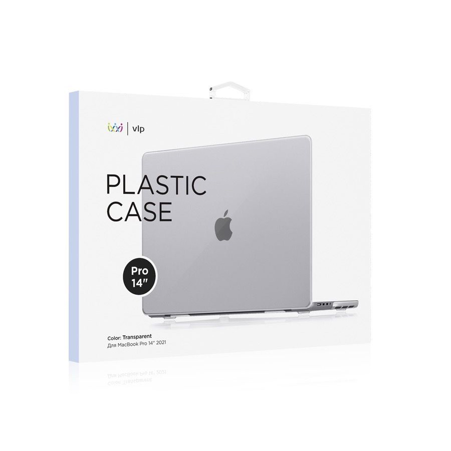 Фото — Чехол защитный «vlp» Plastic Case для MacBook Pro 14" 2021, прозрачный