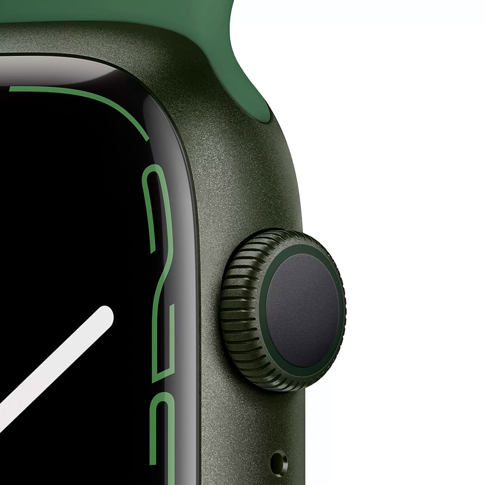 Apple Watch Series 7, 45 мм, корпус из алюминия зеленого цвета, спортивный ремешок «зелёный клевер»