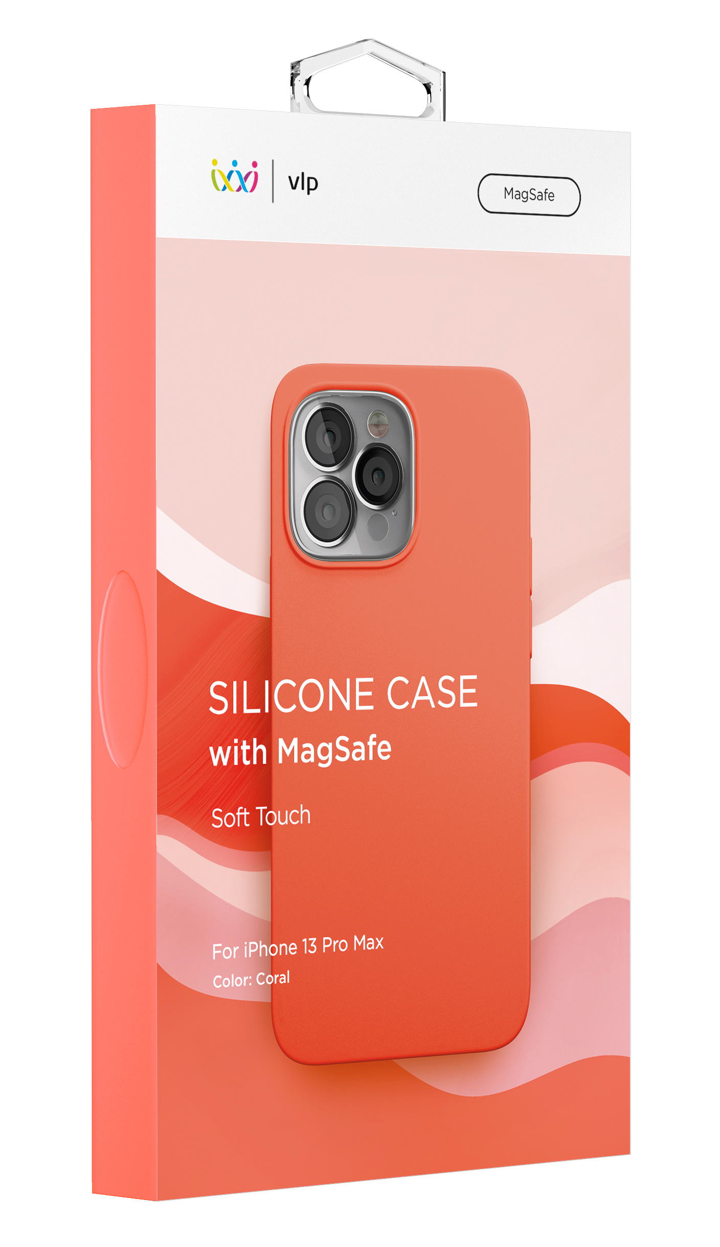 Фото — Чехол для смартфона vlp Silicone case with MagSafe для iPhone 13 Pro Max, коралловый