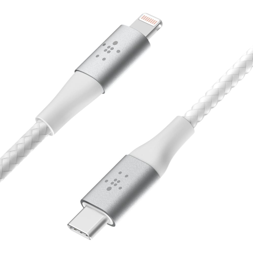 Фото — Кабель Belkin BoostCharge Braided Lightning - USB-C, 2м, нейлон, белый