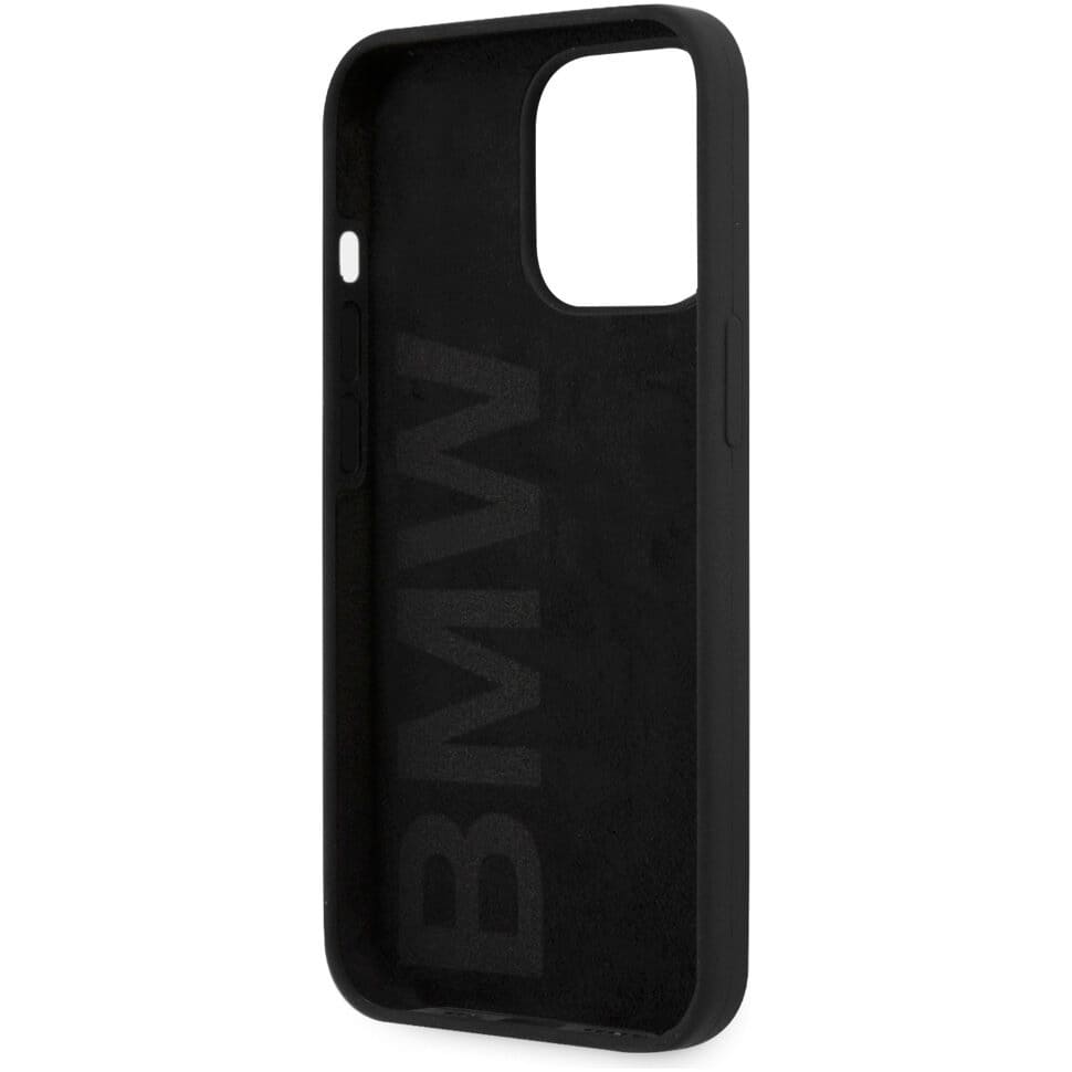 Фото — Чехол для смартфона BMW Liquid Silicone case metal logo для iPhone 13 Pro, черный